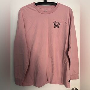 Vans Off The Wall Women’s Butterfly Graphic Pink Long Sleeve Tee